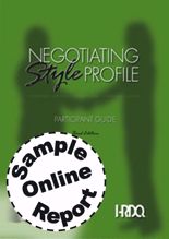 Picture of Negotiating Style Profile-Self-Online Sample Report