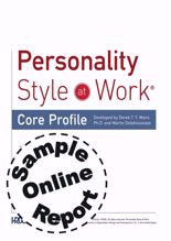Picture of Personality Style at Work-Sample Report