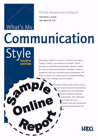 Picture of What's My Communication Style 4th Edition - Online Sample Report