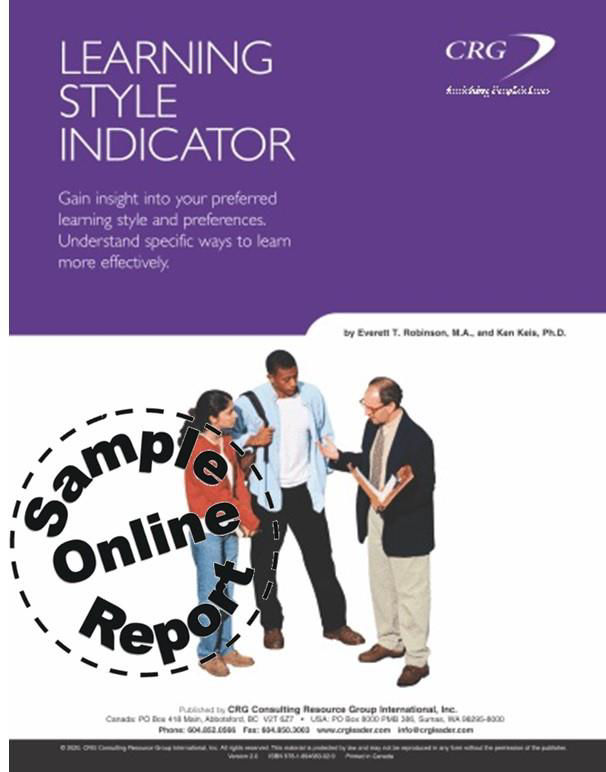 Learning Style Indicator Online Sample Report Management Learning Resource