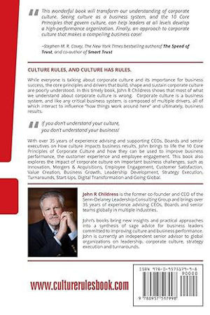 Culture Rules!: The 10 Core Principles of Corporate Culture and how to use them to create greater business success