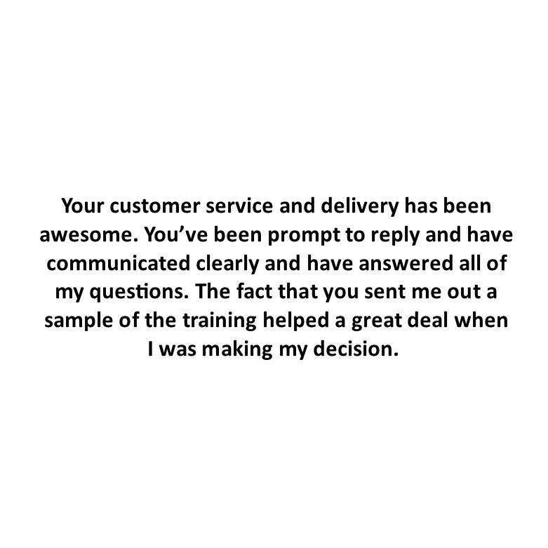 Customer Comments| Management Learning Resource